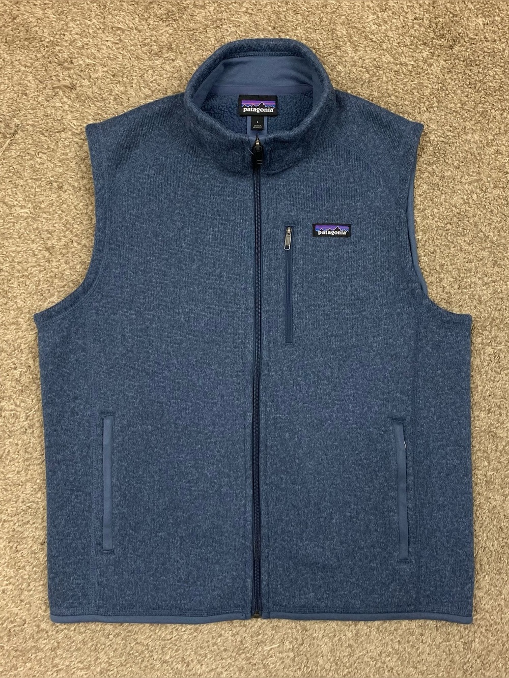 Patagonia Vest Mens Large Blue Full Zip Fleece Better Sweater Outdoor Sleeveless